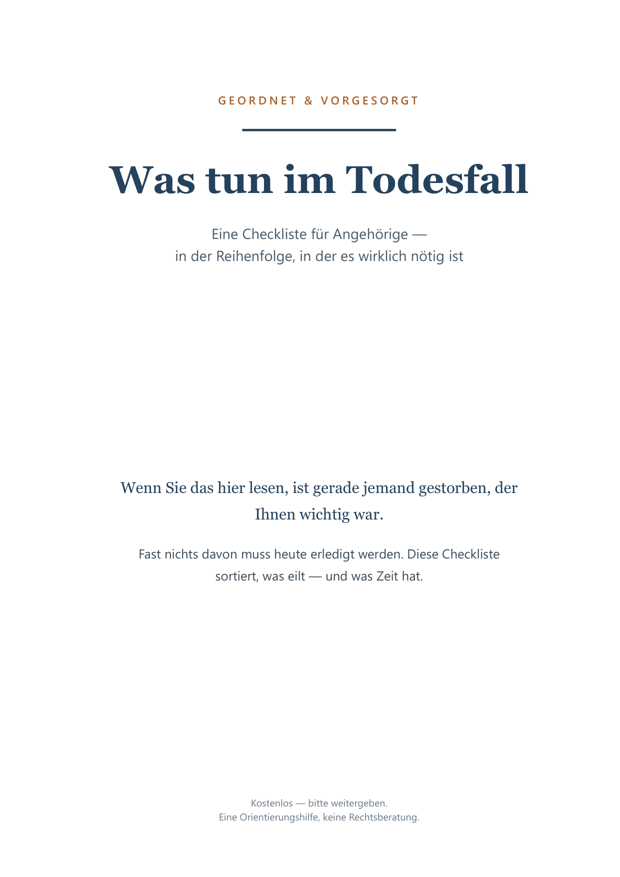 Checkliste: Was tun im Todesfall